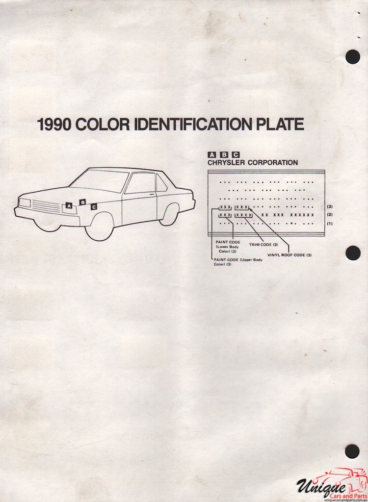 1990 Chrysler Paint Charts DuPont 6